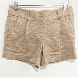 Milly gold metallic pleated shorts 4